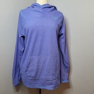 New Balance Dry Women's XL Blue Pullover Thumb Hole Hoodie Periwinkle Pocket
